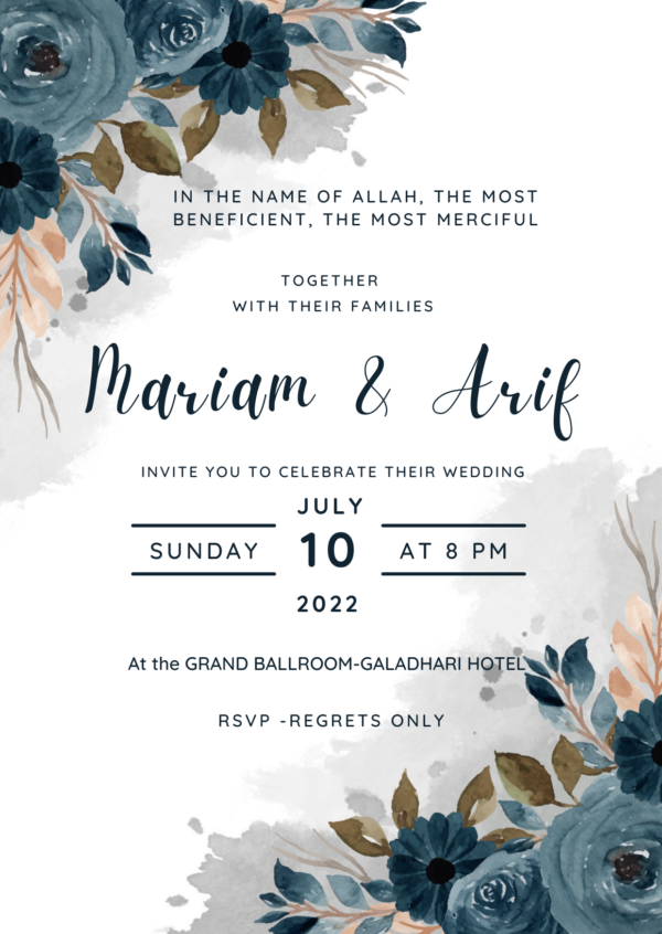 Custom Digital Wedding Invitation design